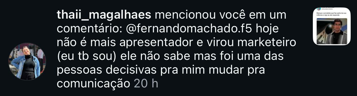 Depoimento de aluno - Print 1